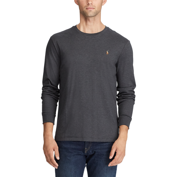 Dark Grey Heather Custom Slim Fit Interlock Tee Polo Ralph Lauren 3