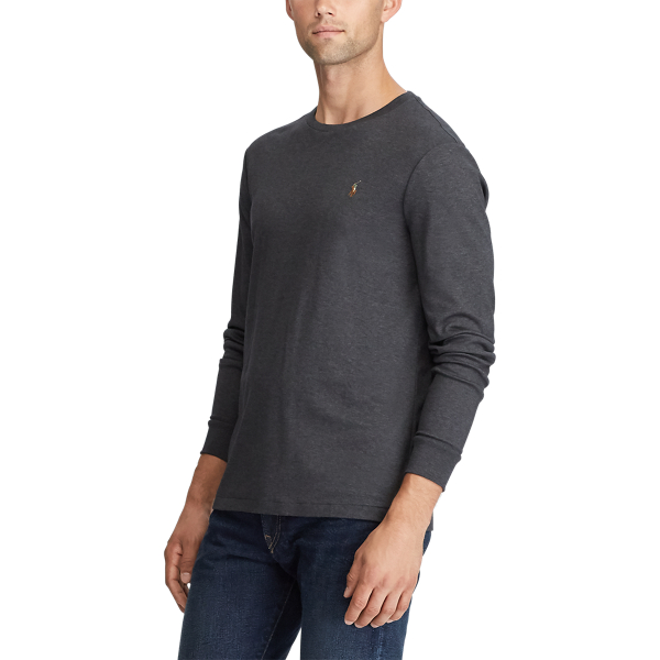 Dark Grey Heather Custom Slim Fit Interlock Tee Polo Ralph Lauren 5
