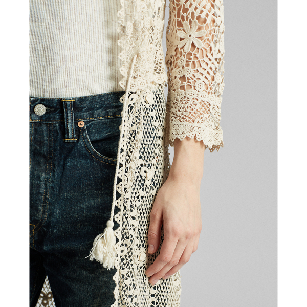 Cream Crochet Lace Duster RRL 5