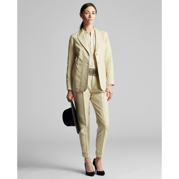 Cream Natural Linen Riding Jacket RRL 3