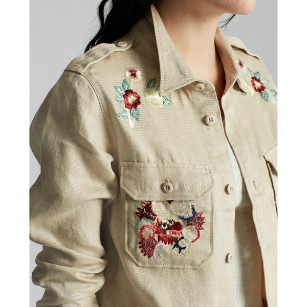 Tan Embroidered Linen Jacket RRL 5