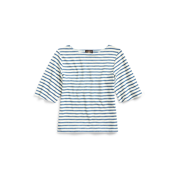 Indigo-Stripe Boatneck Top RRL 1