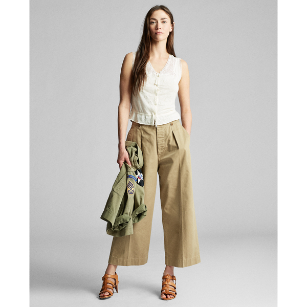 White Crochet-Trimmed Camisole RRL 3