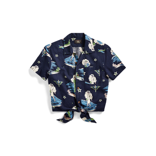 Tie Linen-Blend Camp Shirt RRL in 1