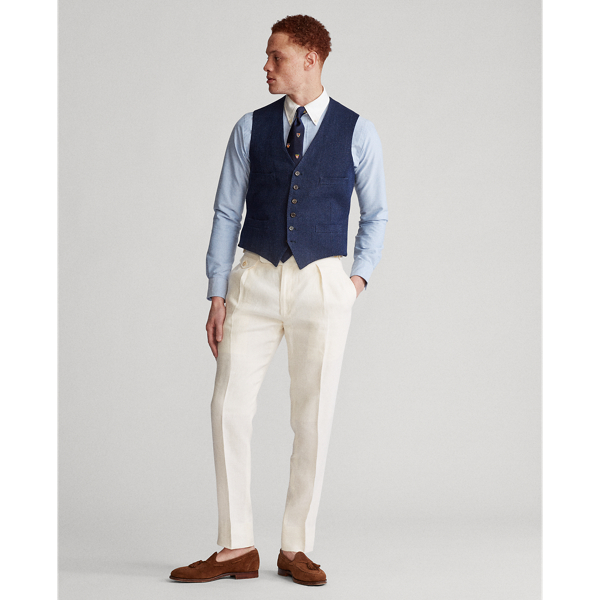 Navy/Blue Herringbone Waistcoat Polo Ralph Lauren 3