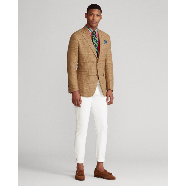 Tan/Camel/Green Glen Plaid Linen Sport Coat Polo Ralph Lauren 4