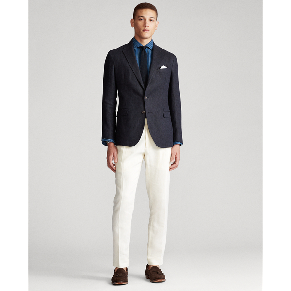 Navy/Black Linen Herringbone Sport Coat Polo Ralph Lauren 3