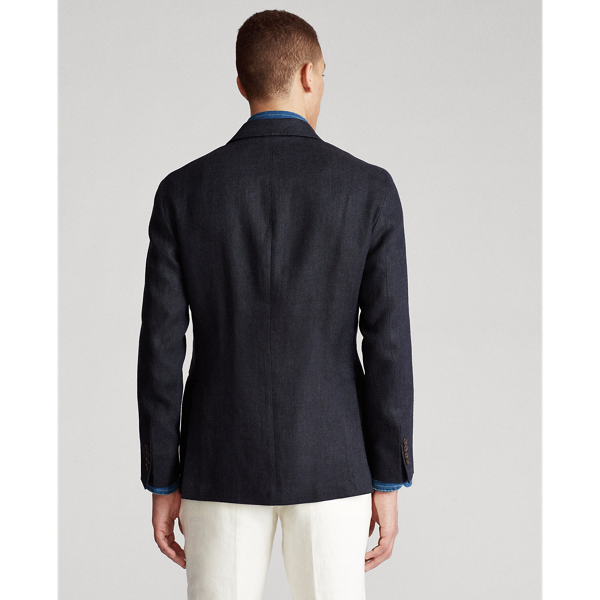 Navy/Black Linen Herringbone Sport Coat Polo Ralph Lauren 5