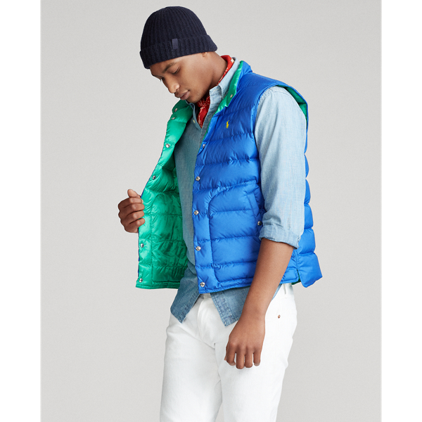 Rugby Royal/ Chroma Green Reversible Down Gilet Polo Ralph Lauren 4