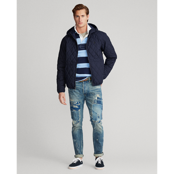 College Navy Quilted Hooded Jacket Polo Ralph Lauren 4
