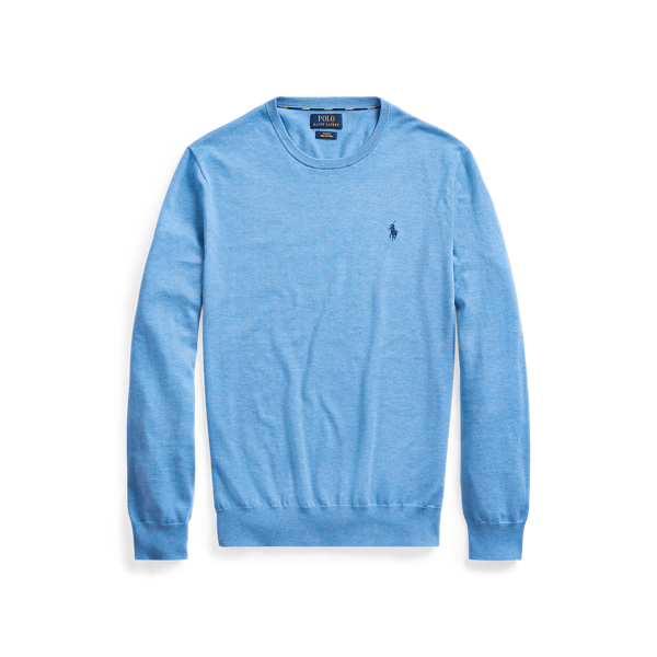 Soft Royal Heather Slim Fit Cotton Crewneck Jumper Polo Ralph Lauren 2