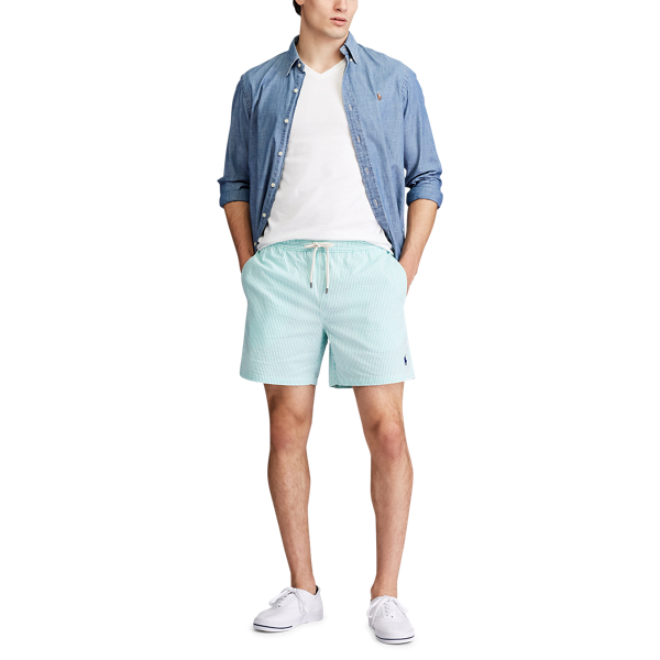 Hawaiian Green Seersucker 14 cm-Inch Traveller Swim Trunk Polo Ralph Lauren 2
