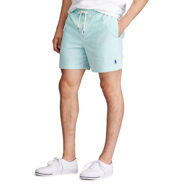 Hawaiian Green Seersucker 14 cm-Inch Traveller Swim Trunk Polo Ralph Lauren 5