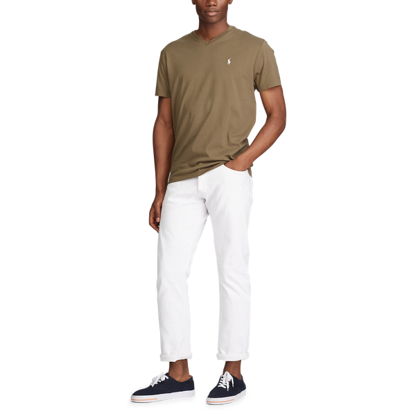 Canopy Olive Custom Slim Fit Jersey V-Neck T-Shirt Polo Ralph Lauren 2