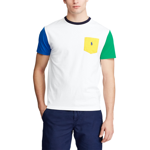 White Multi Custom Slim Fit Pocket T-Shirt Polo Ralph Lauren 3