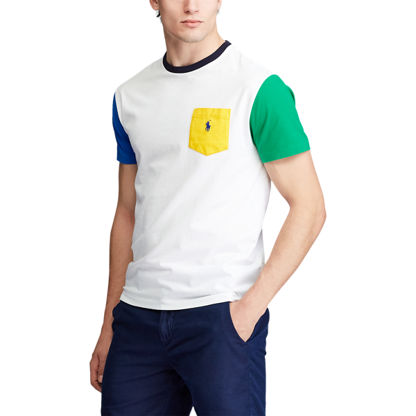 White Multi Custom Slim Fit Pocket T-Shirt Polo Ralph Lauren 5