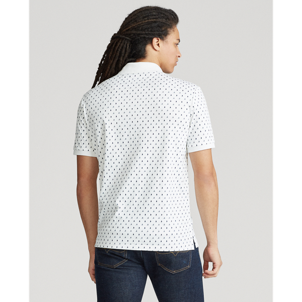 White Micro Boats Classic Fit Soft Cotton Polo Polo Ralph Lauren 4
