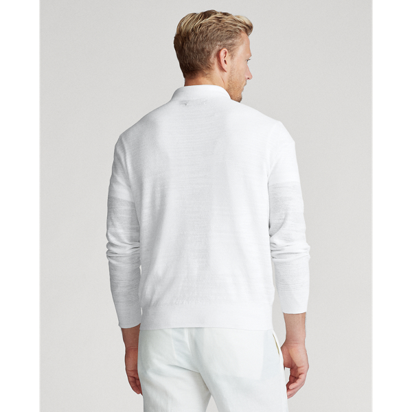 White Cotton-Linen Crewneck Jumper Polo Ralph Lauren 4