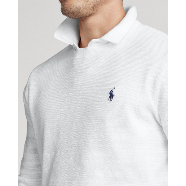 White Cotton-Linen Crewneck Jumper Polo Ralph Lauren 5