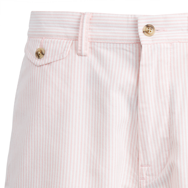 Bath Pink Oxford Stripe Classic Fit Striped Short Polo Ralph Lauren 5