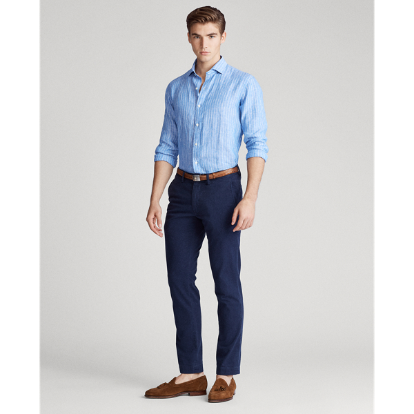 4597 Blue Stripe Classic Fit Striped Shirt Polo Ralph Lauren 3
