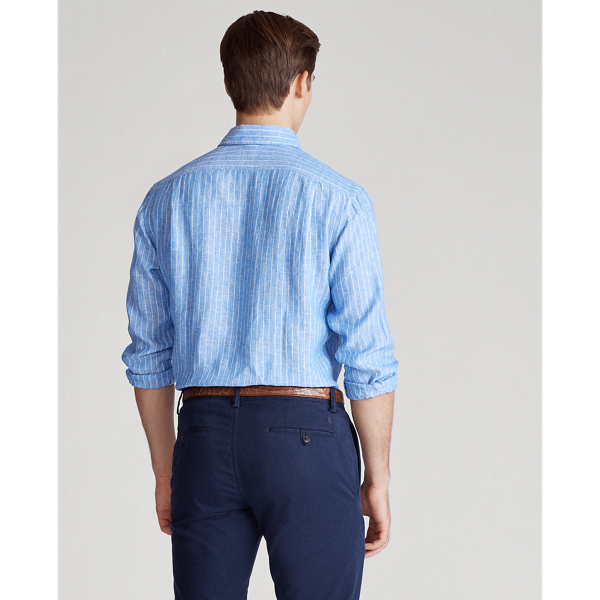 4597 Blue Stripe Classic Fit Striped Shirt Polo Ralph Lauren 5