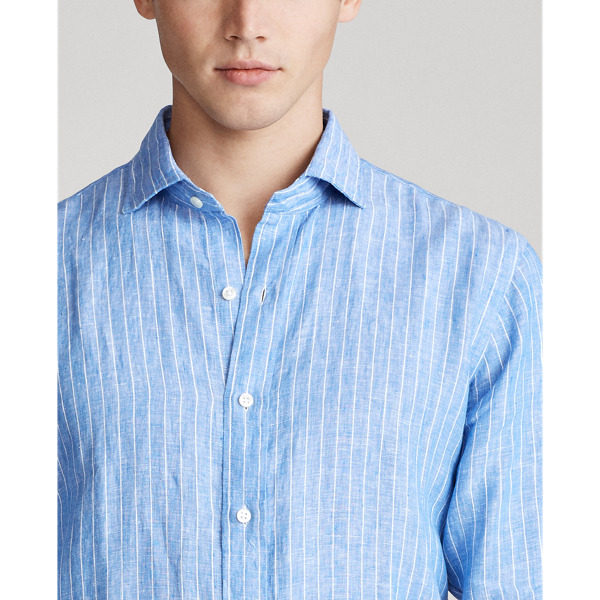 4597 Blue Stripe Classic Fit Striped Shirt Polo Ralph Lauren 6