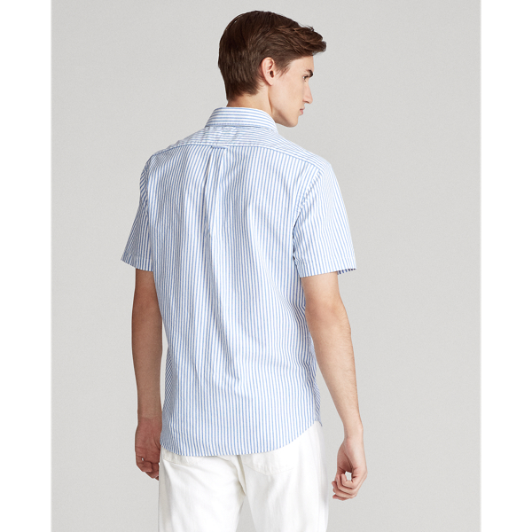 Blue/White Stripe Slim Fit Striped Oxford Shirt Polo Ralph Lauren 4