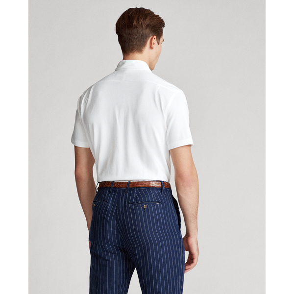 White Custom Slim Fit Mesh Shirt Polo Ralph Lauren 4