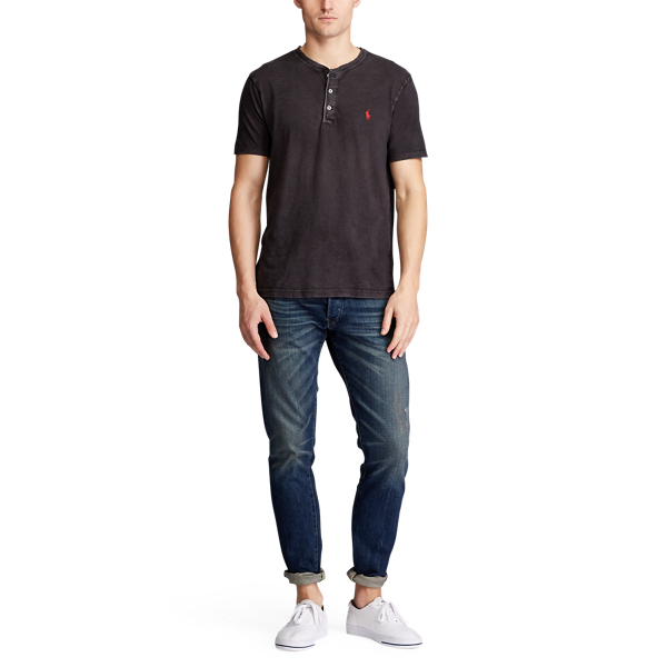 Black Slub Jersey Henley Shirt Polo Ralph Lauren 4