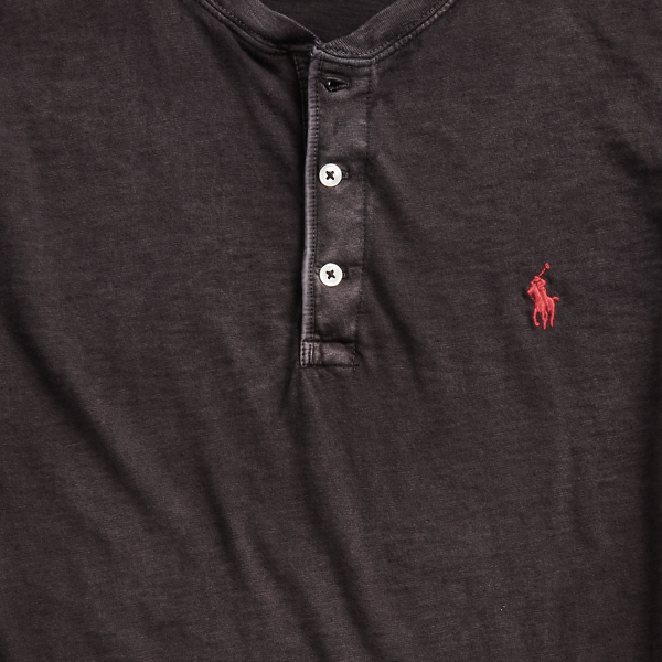 Black Slub Jersey Henley Shirt Polo Ralph Lauren 8