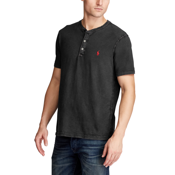Black Slub Jersey Henley Shirt Polo Ralph Lauren 7
