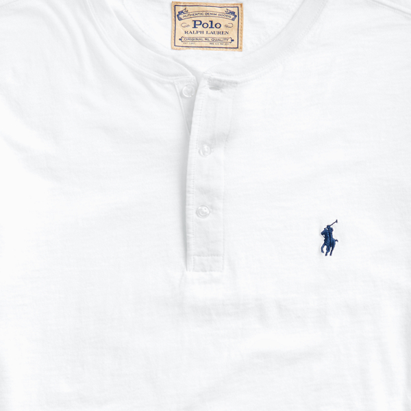 Slubjersey henley-shirt Polo Ralph Lauren in Wit 7