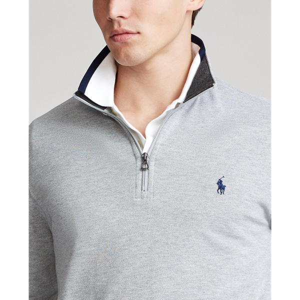 Andover Heather Cotton Mesh Half-Zip Pullover Polo Ralph Lauren 6