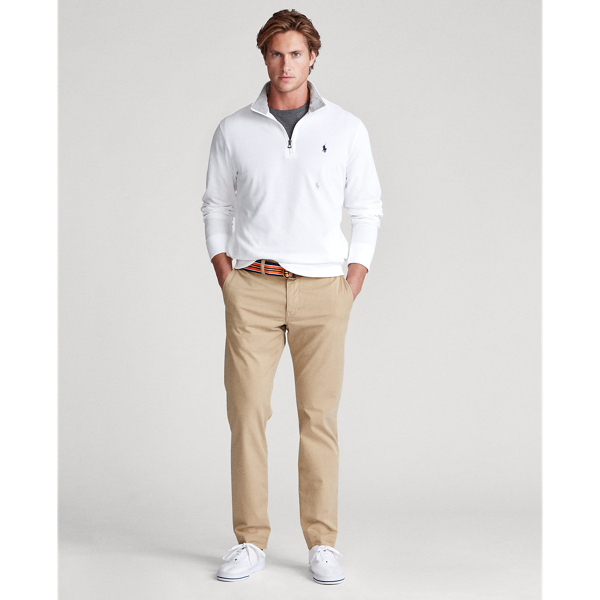 Cotton Mesh Half-Zip Pullover Polo Ralph Lauren em White 3