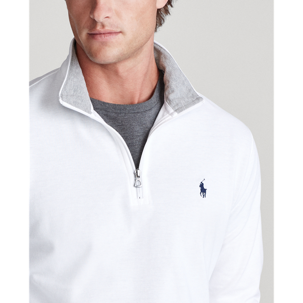 Cotton Mesh Half-Zip Pullover Polo Ralph Lauren em White 6