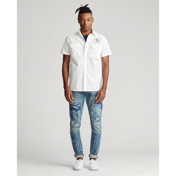 White Chambray Classic Fit Chambray Shirt Polo Ralph Lauren 2