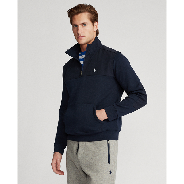 Pull demi-zippé hybride Polo Ralph Lauren en Bleu marine aviateur 4