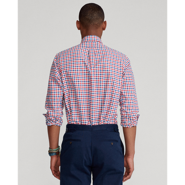 4528e Red/White Multi Classic Fit Plaid Oxford Shirt Polo Ralph Lauren 5