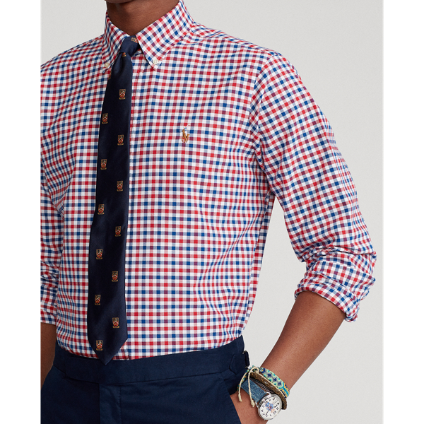 4528e Red/White Multi Classic Fit Plaid Oxford Shirt Polo Ralph Lauren 6