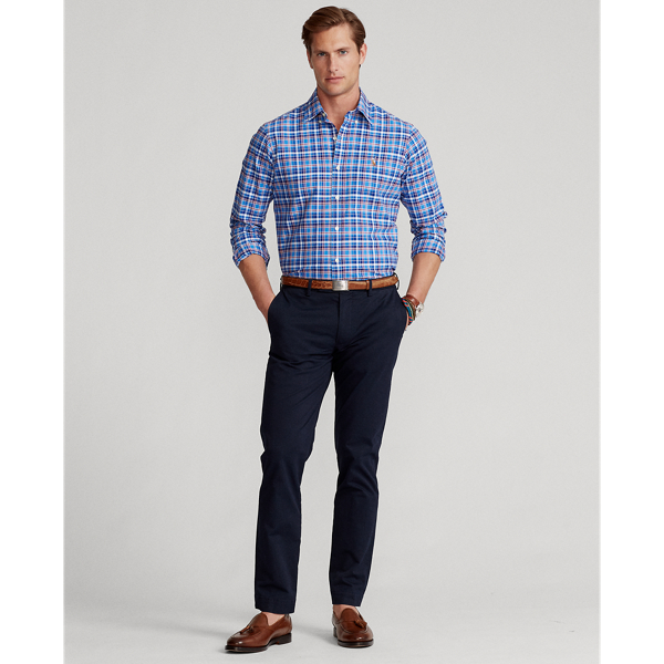 4590 Blue/Red Multi Classic Fit Plaid Oxford Shirt Polo Ralph Lauren 4