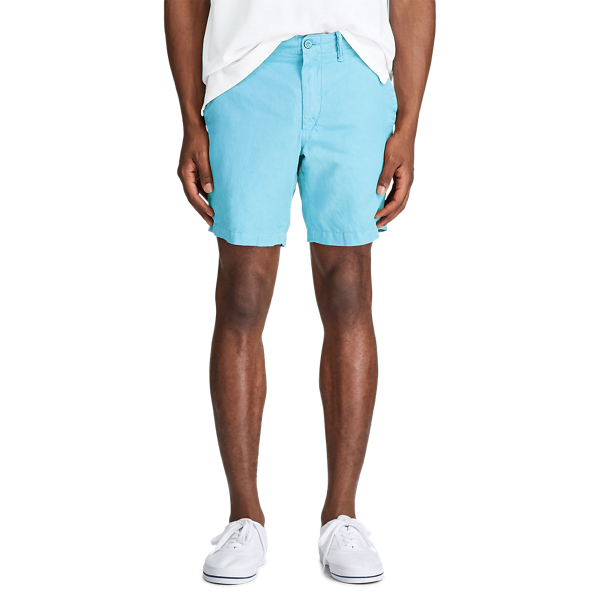 Neptune Blue 20.3-cm Straight Fit Linen-Blend Shorts Polo Ralph Lauren 3