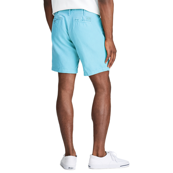 Neptune Blue 20.3-cm Straight Fit Linen-Blend Shorts Polo Ralph Lauren 4
