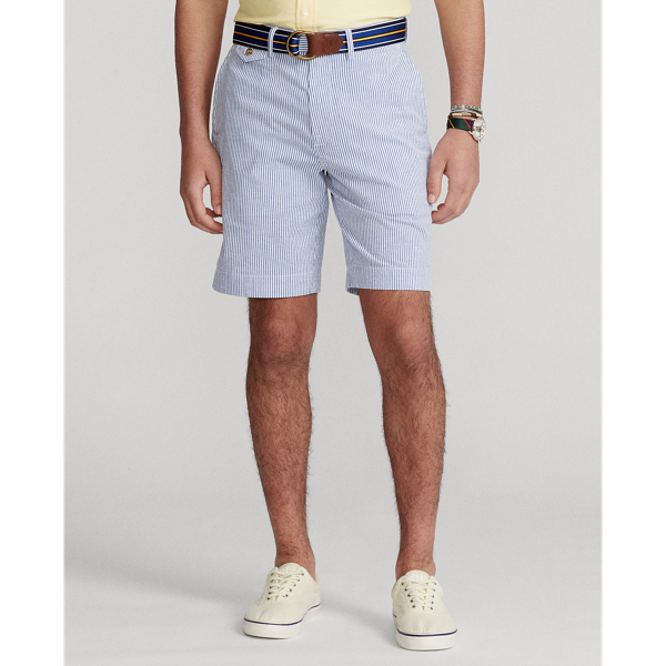 Blue/White Seersucker 22.9-cm Classic Fit Seersucker Short Polo Ralph Lauren 4