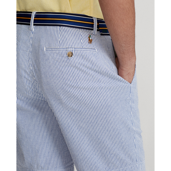 Blue/White Seersucker 22.9-cm Classic Fit Seersucker Short Polo Ralph Lauren 6