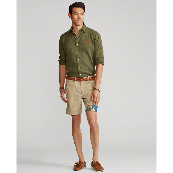 Dense Olive Custom Fit Double-Faced Shirt Polo Ralph Lauren 3