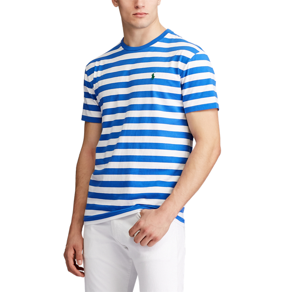 Pacific Royal/White Custom Slim Striped T-Shirt Polo Ralph Lauren 5