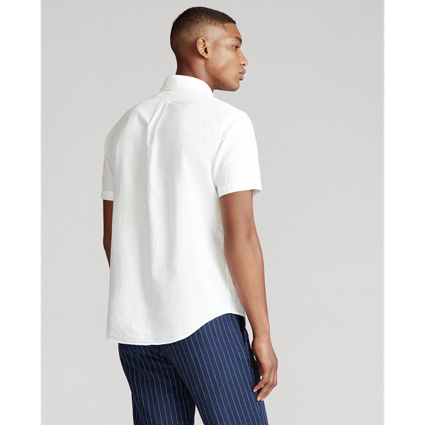 White Custom Fit Seersucker Shirt Polo Ralph Lauren 4