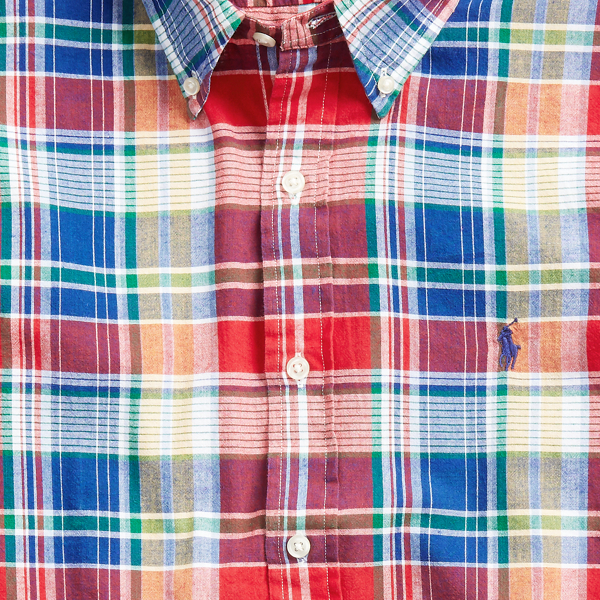 Red/Blue Multi Custom Fit Madras Shirt Polo Ralph Lauren 7