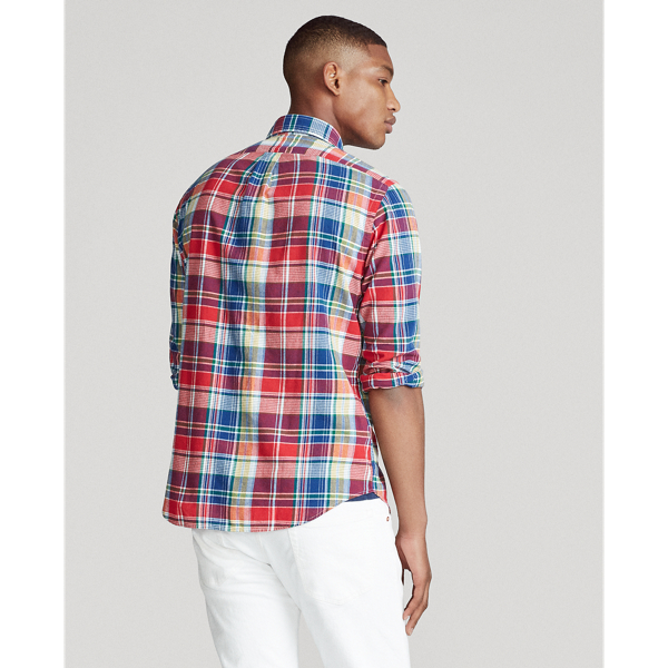 Red/Blue Multi Custom Fit Madras Shirt Polo Ralph Lauren 5